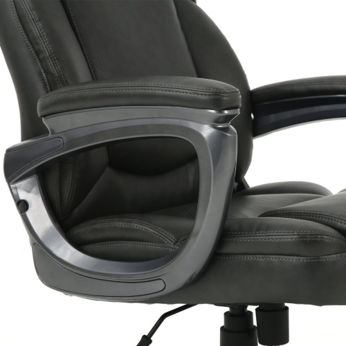 Кресло руководителя Brabix Premium Favorite EX-577 кожа, серое 531935 фото 4
